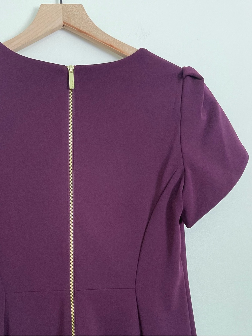 Calvin Klein Plum Tulip-Sleeve Sheath Dress - Picture 6 of 6